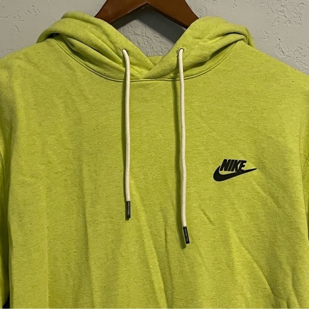 Nike Neon Green Logo Hoodie Sweatshirt - Picture 4 of 8